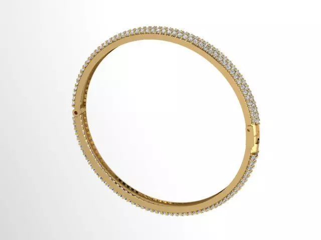 Pave Setting Diamond Bangle Bracelet 3D print model