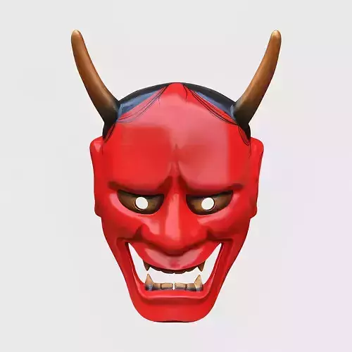 Japanese Red Oni Mocking Face Nipponese mask toy