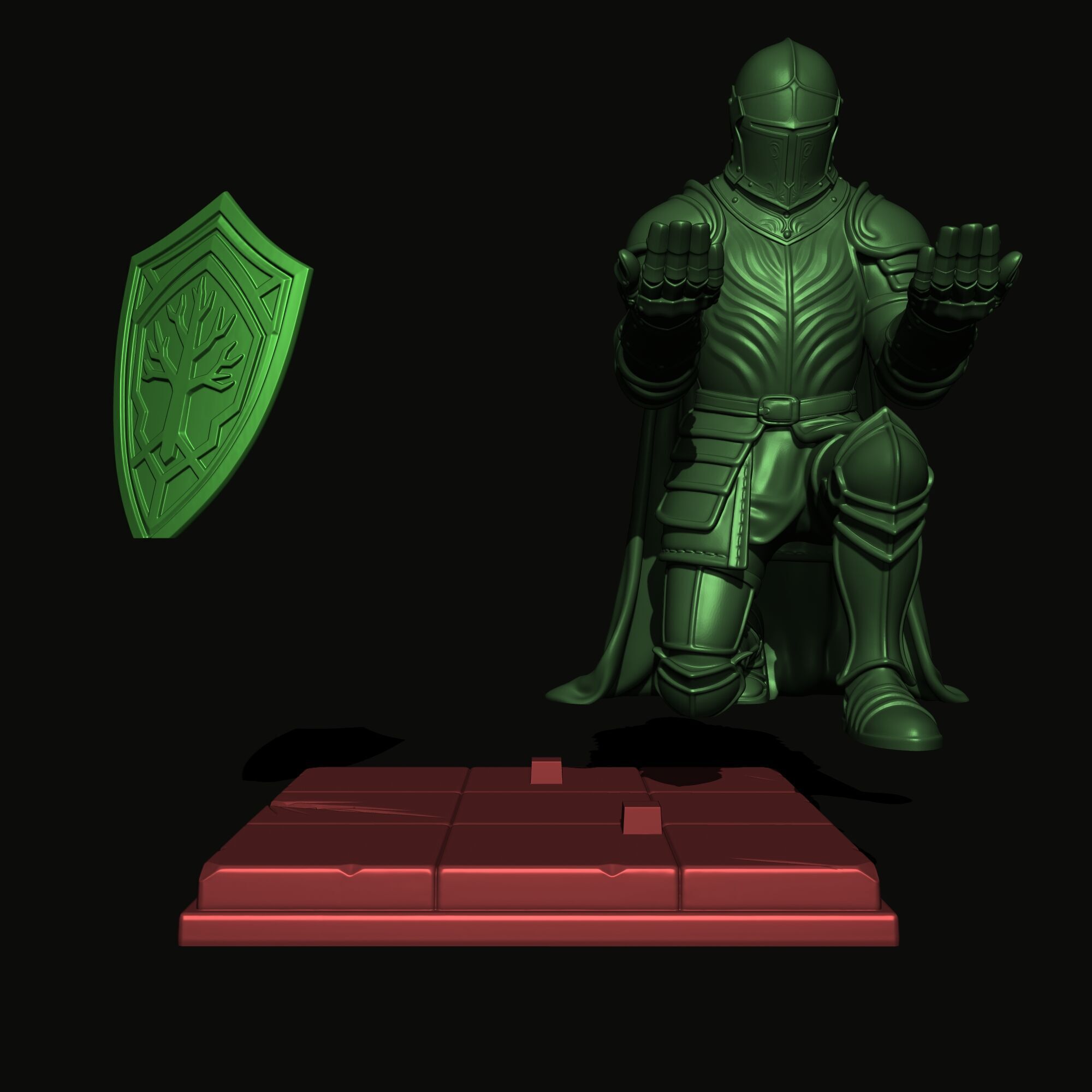 Medieval Knight Pen Holder  Decorative Figure 3D print model_6