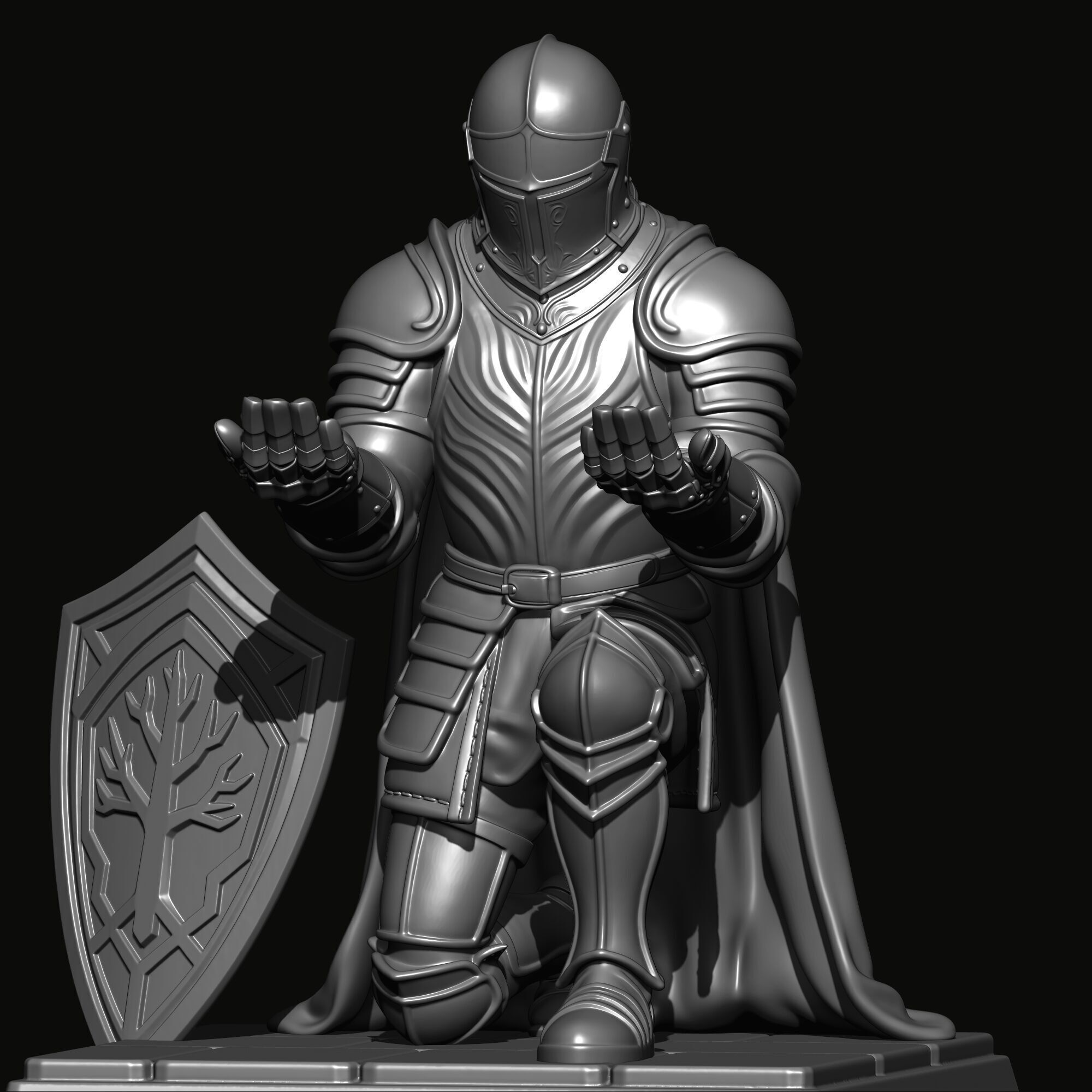 Medieval Knight Pen Holder  Decorative Figure 3D print model_7