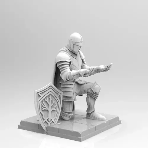 Medieval Knight Pen Holder  Decorative Figure 3D print model