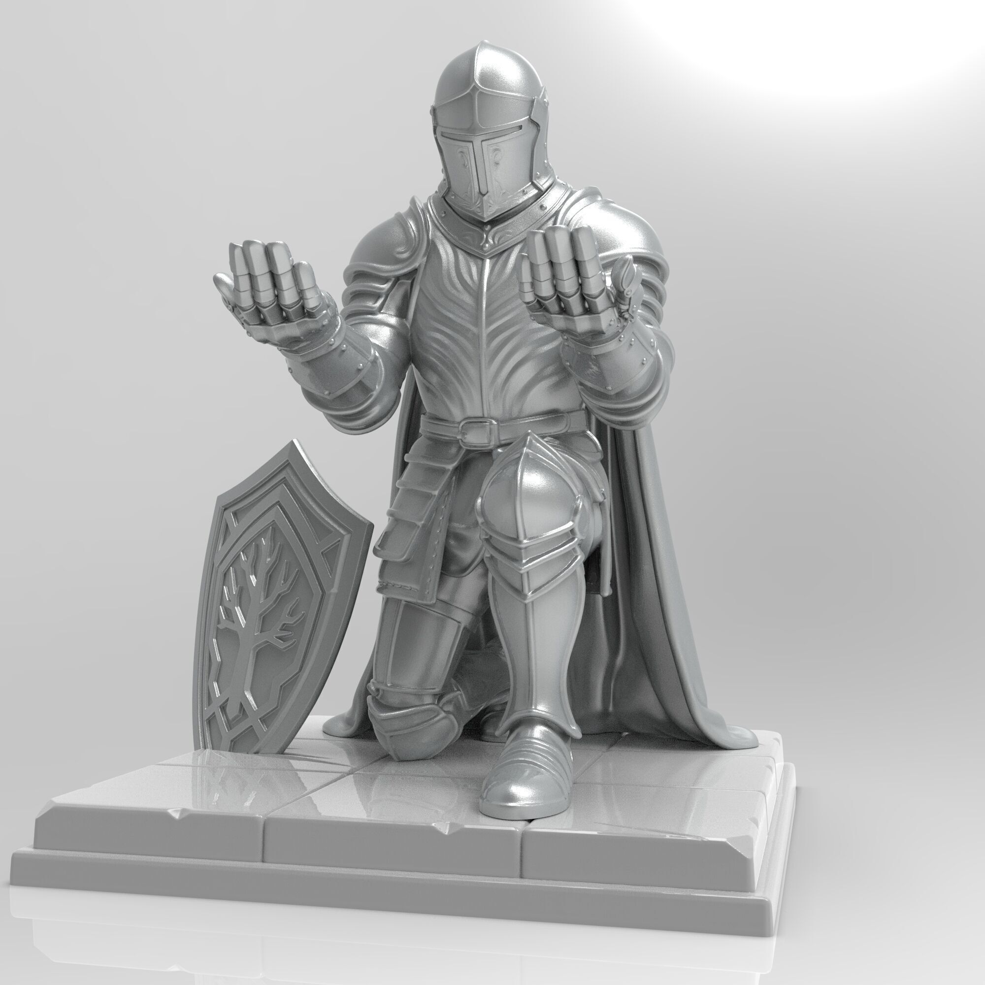 Medieval Knight Pen Holder  Decorative Figure 3D print model_3