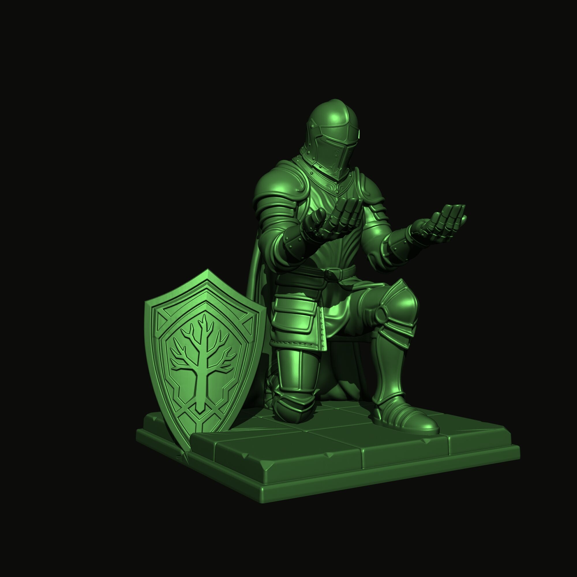 Medieval Knight Pen Holder  Decorative Figure 3D print model_11