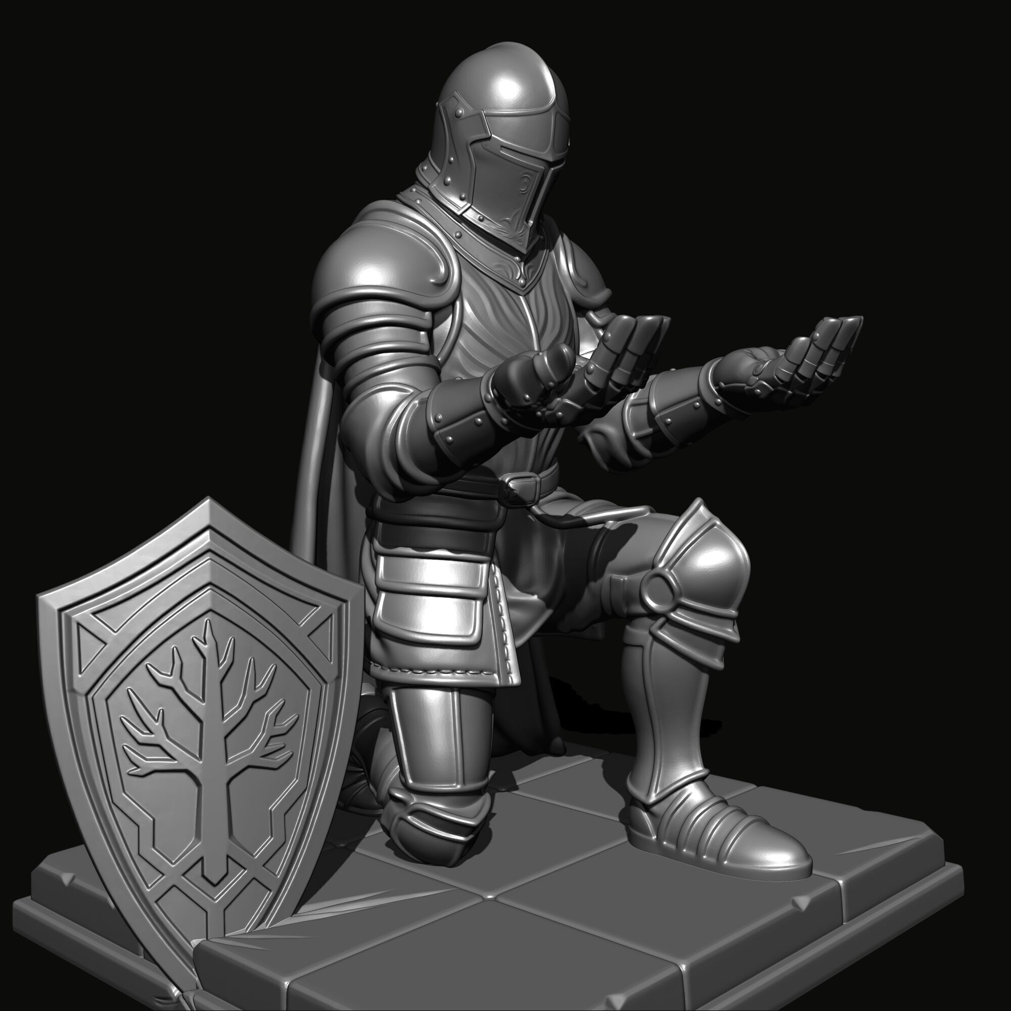 Medieval Knight Pen Holder  Decorative Figure 3D print model_8