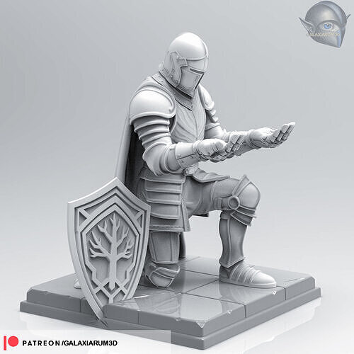Medieval Knight Pen Holder  Decorative Figure 3D print model