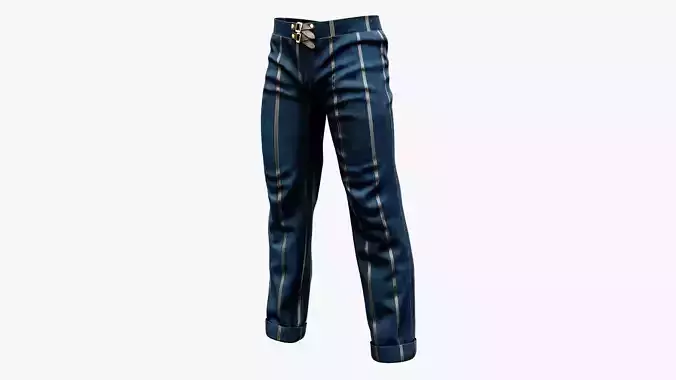 Formal Steampunk Pants Low-poly 3D model
