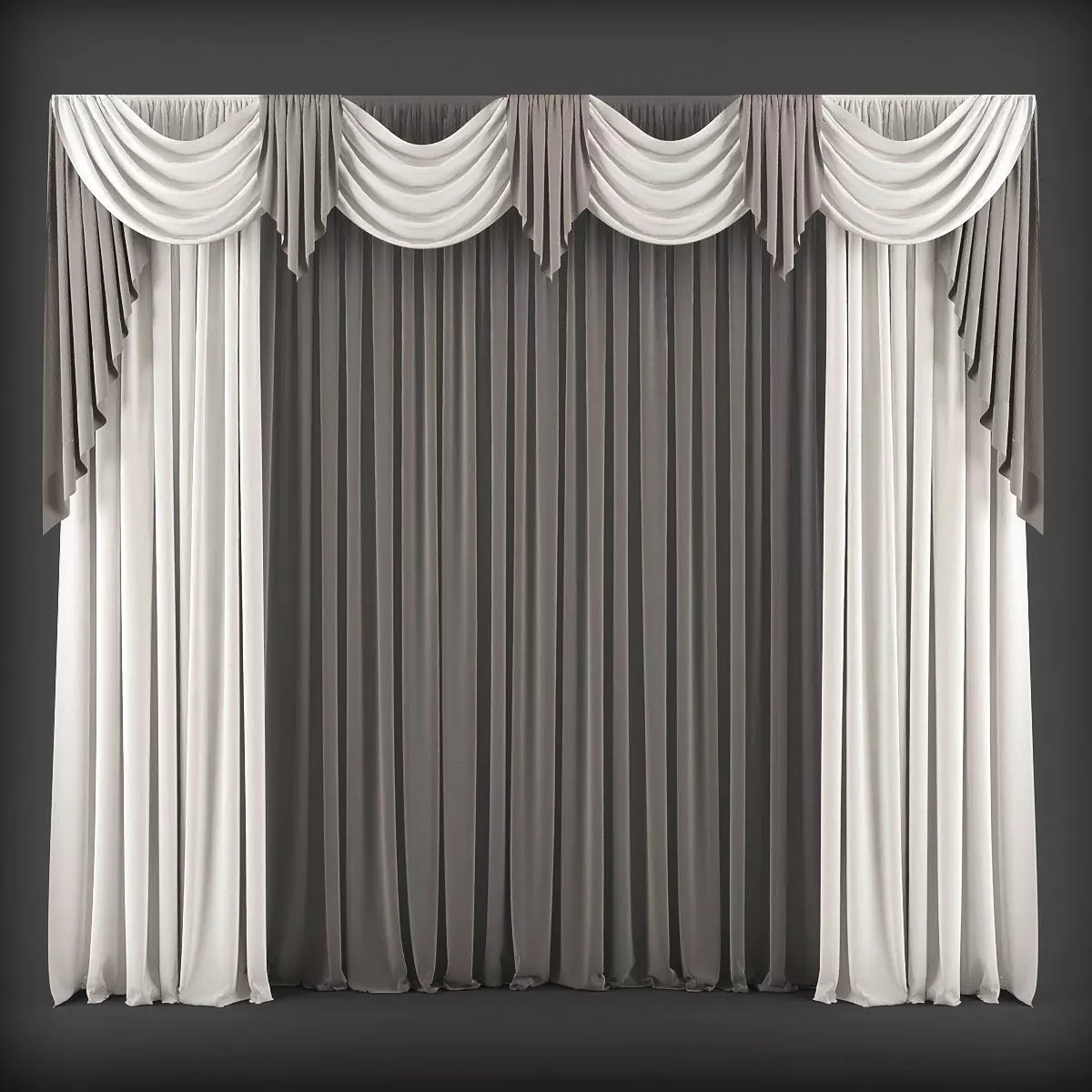 Curtain 3D model 182 Low-poly 3D model_0