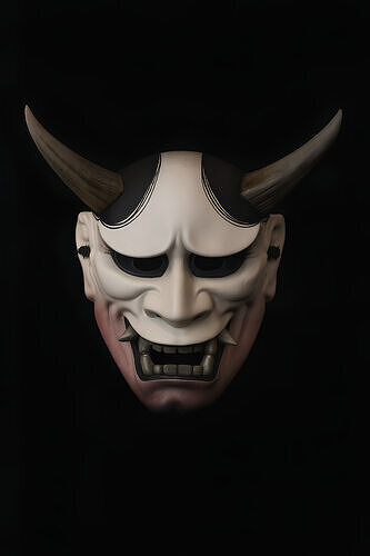 Japanese Hannya Noh Kabuki Nipponese mask toy 3D print model