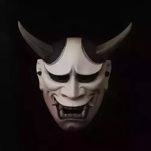Japanese Hannya Noh Kabuki Nipponese mask toy 3D print model