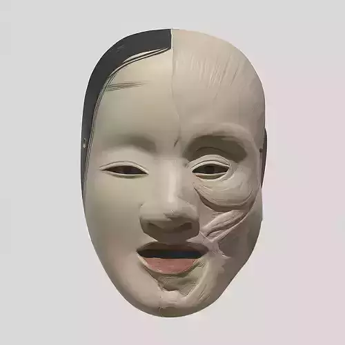 Japanese Broken Beauty Ubume  Nipponese mask toy 3D print model