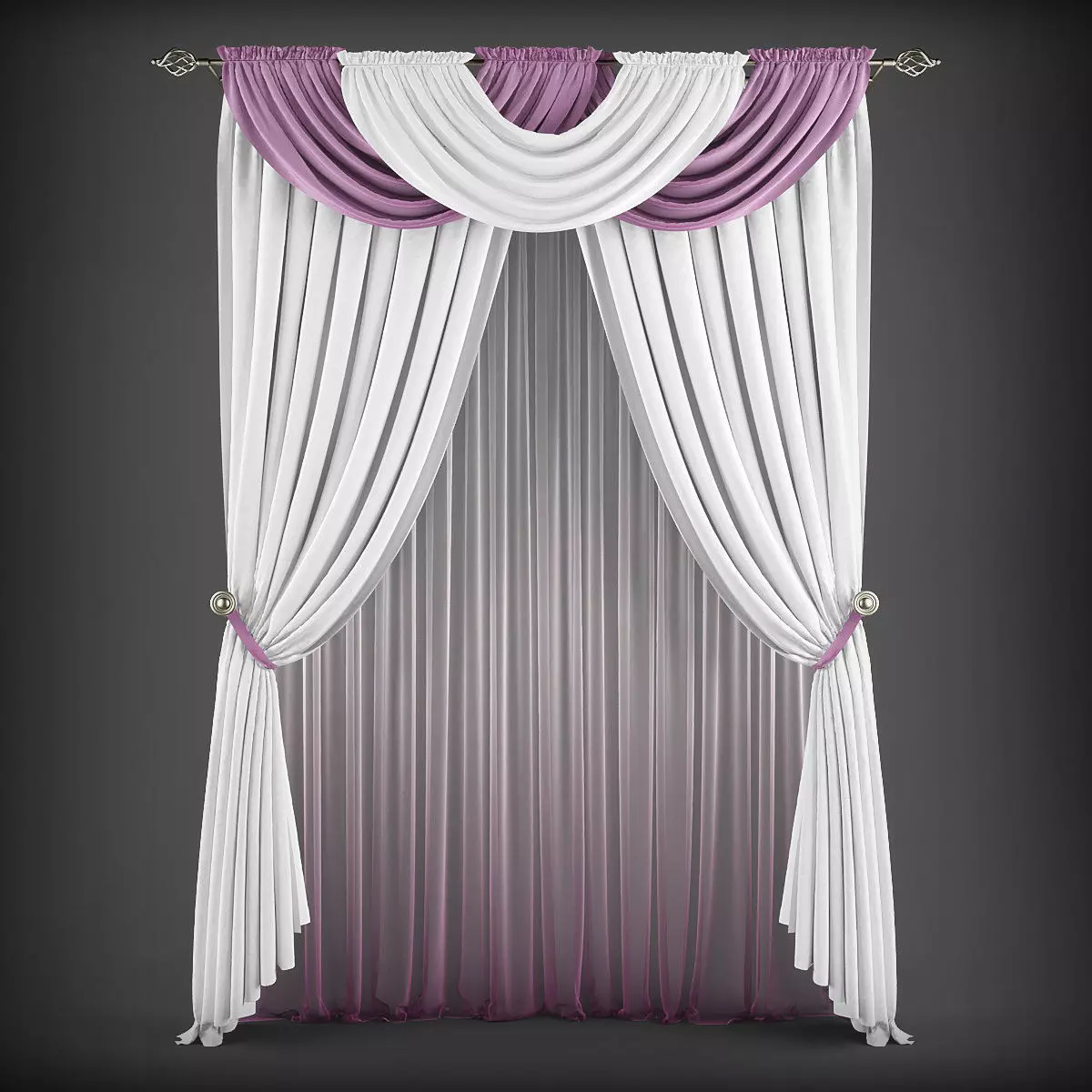 Curtain 3D model 183 Low-poly 3D model_0