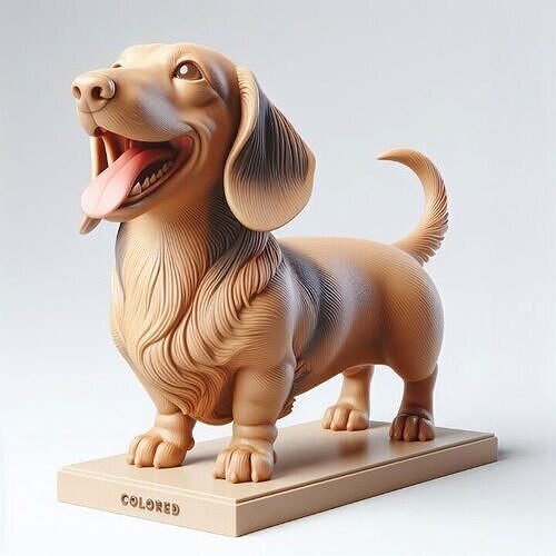 931 Laughing Dachshund  Colorful  3D Printed  Statue 3D print model