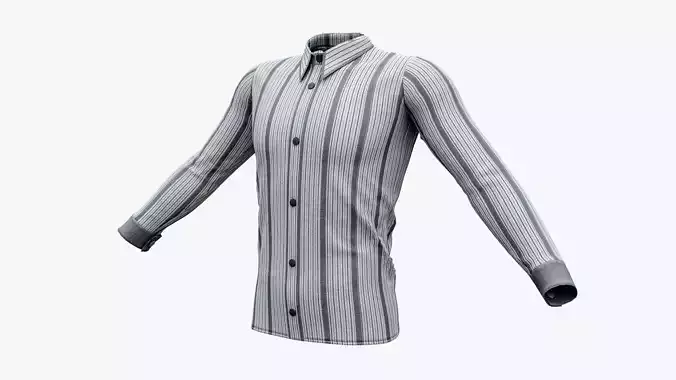 Mens Formal Shirt Low-poly 3D model