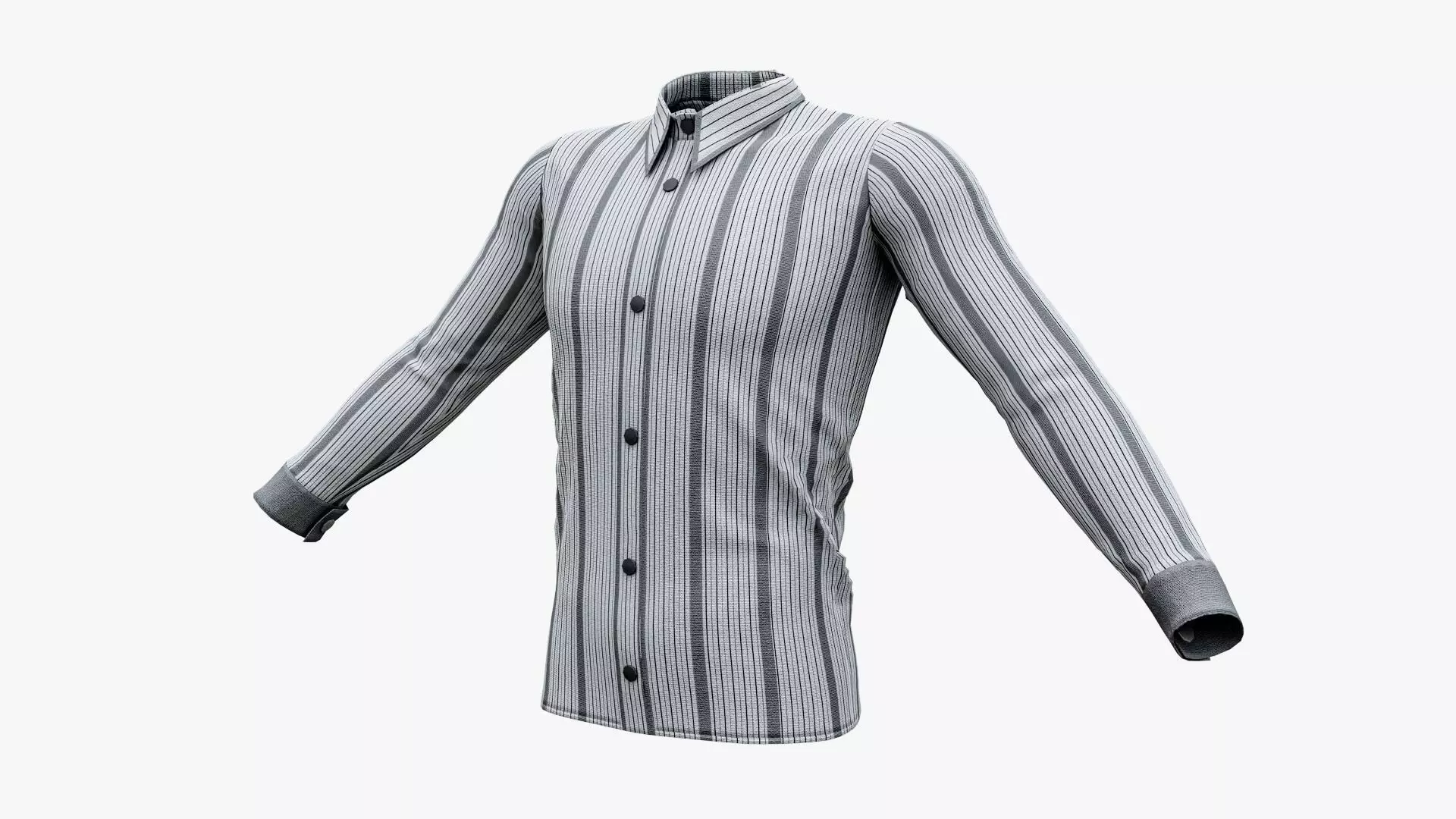 Mens Formal Shirt Low-poly 3D model