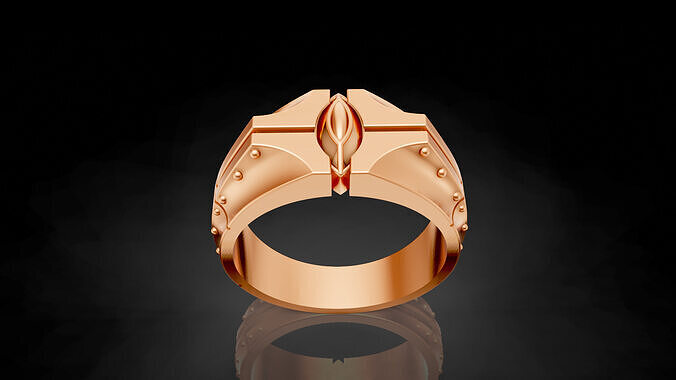 lux man ring silver gold jewelry printable model design  3D print model
