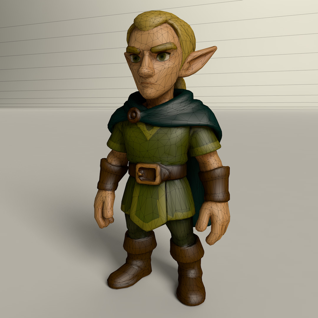 Stylized Game Ready Human Character Rigged named Go Low-poly 3D model_4