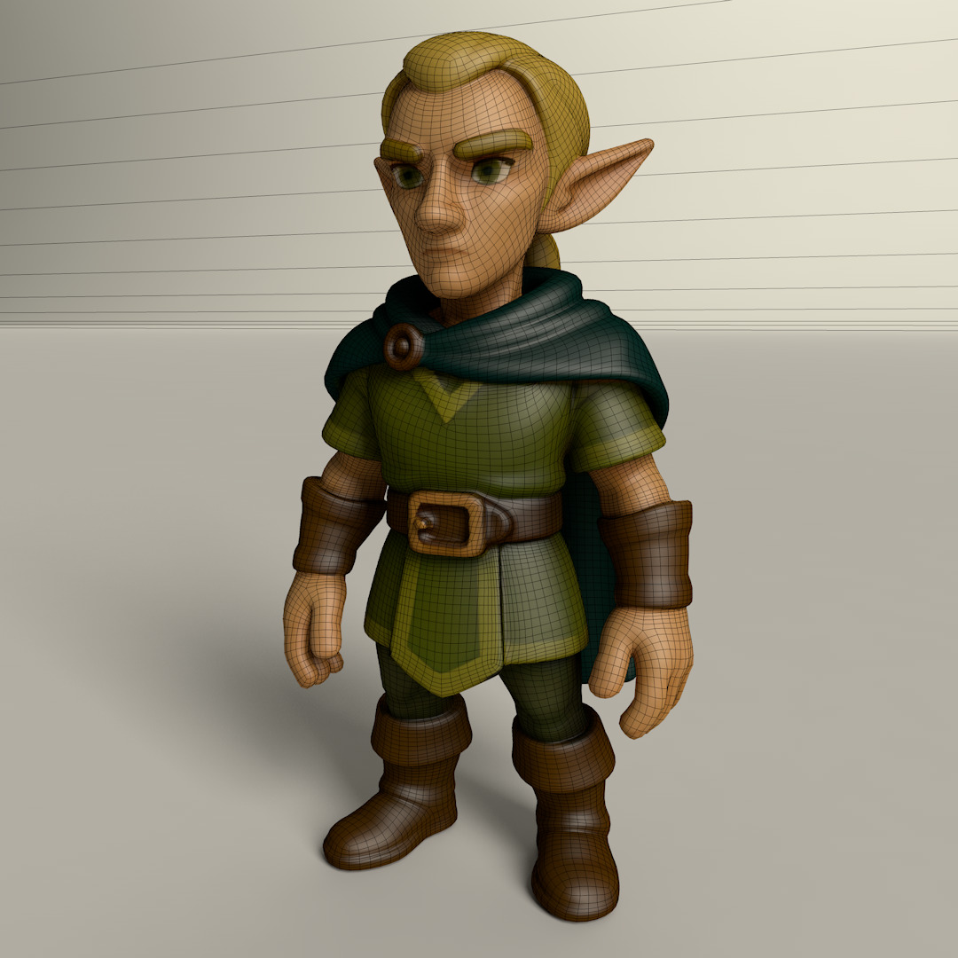 Stylized Game Ready Human Character Rigged named Go Low-poly 3D model_2