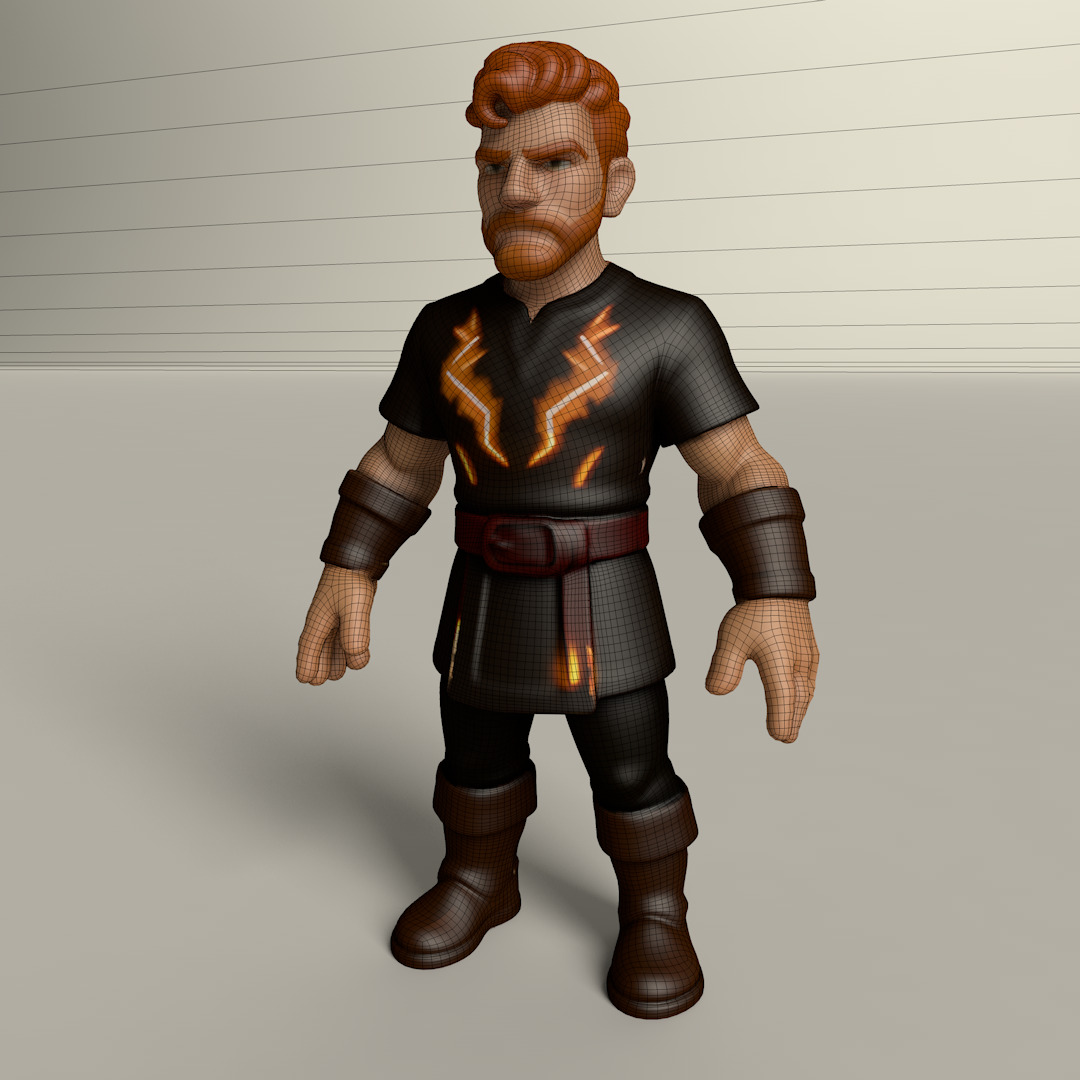 Stylized Game Ready Human Character Rigged named Herulis Low-poly 3D model_2