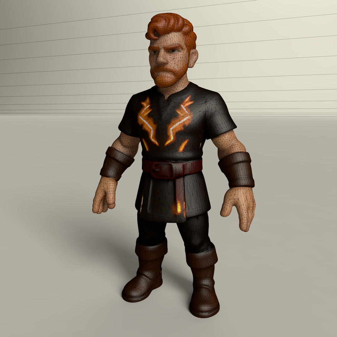 Stylized Game Ready Human Character Rigged named Herulis Low-poly 3D model_3