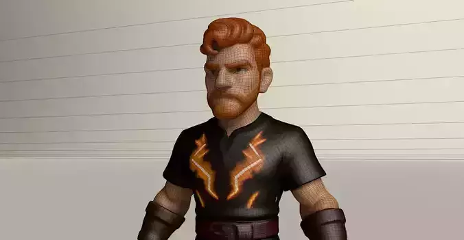 Stylized Game Ready Human Character Rigged named Herulis Low-poly 3D model