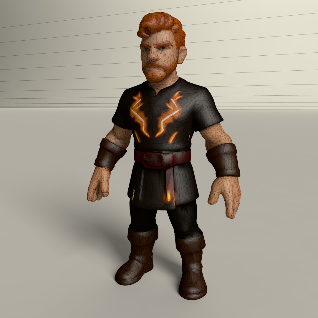 Stylized Game Ready Human Character Rigged named Herulis Low-poly 3D model_4