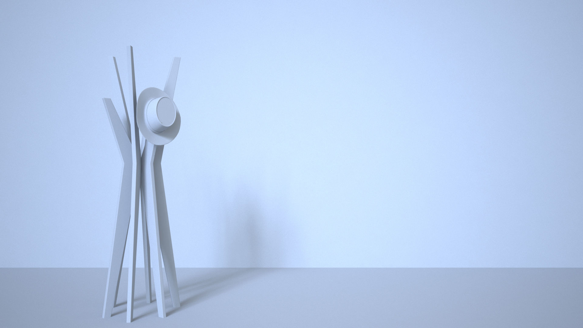 Cowboy hat with jackson coat and hat stand Low-poly 3D model_4