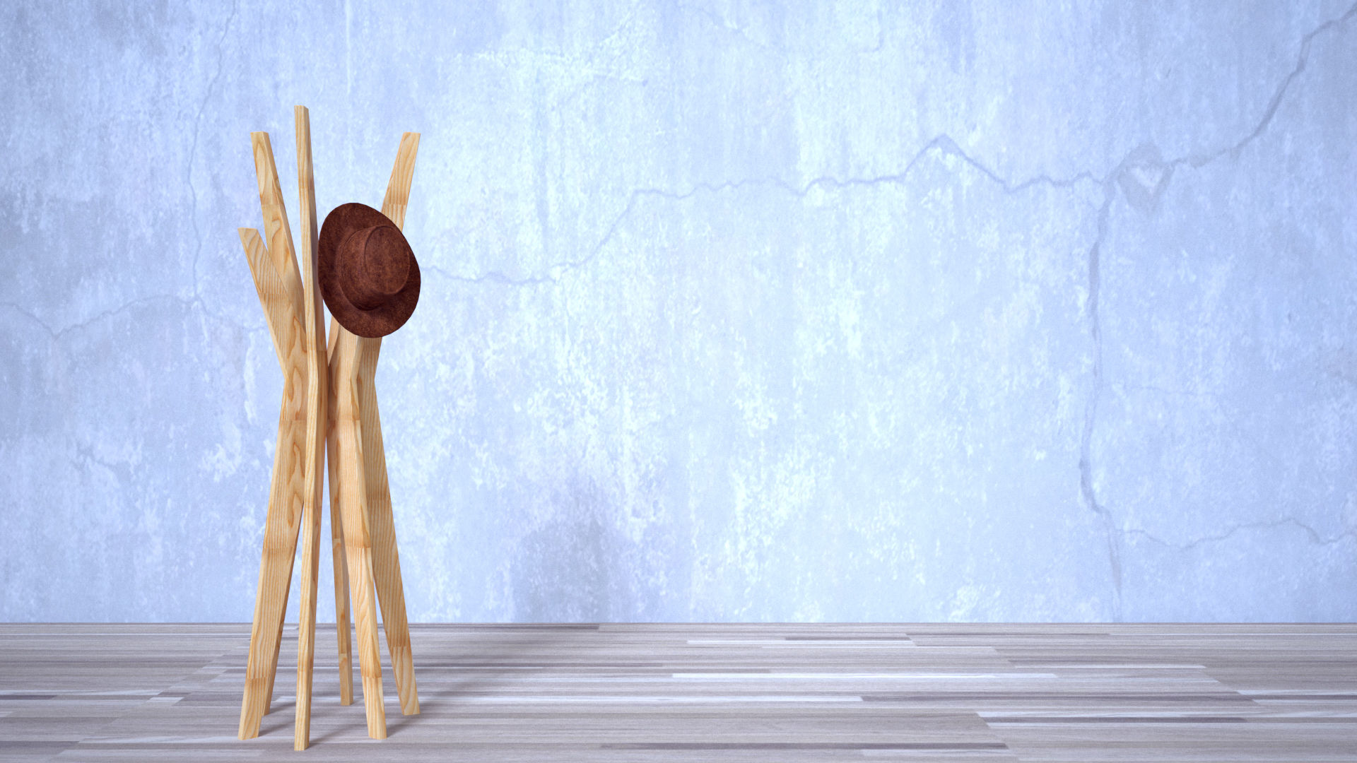 Cowboy hat with jackson coat and hat stand Low-poly 3D model_3