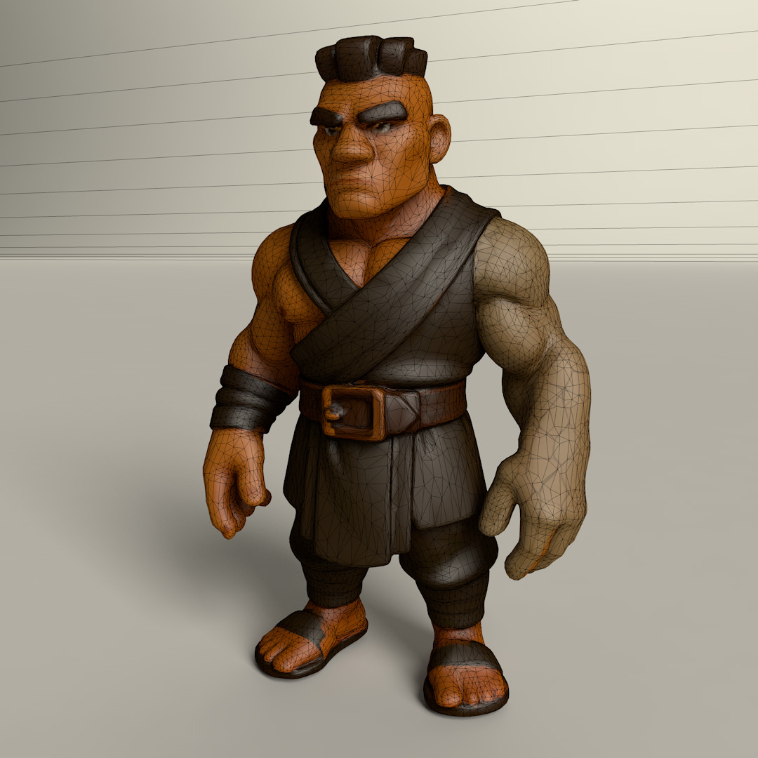 Stylized Game Ready Human Character Rigged named Hoodes Low-poly 3D model_3