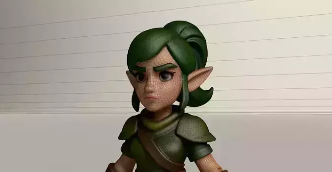 Stylized Game Ready Human Character Rigged named Hua