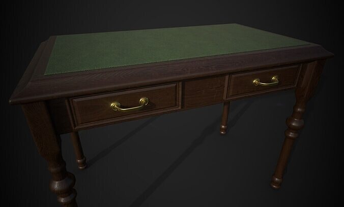 Antique Desk 3D Model Low-poly 3D model