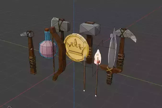 Low Poly Asset Tool pack Remade