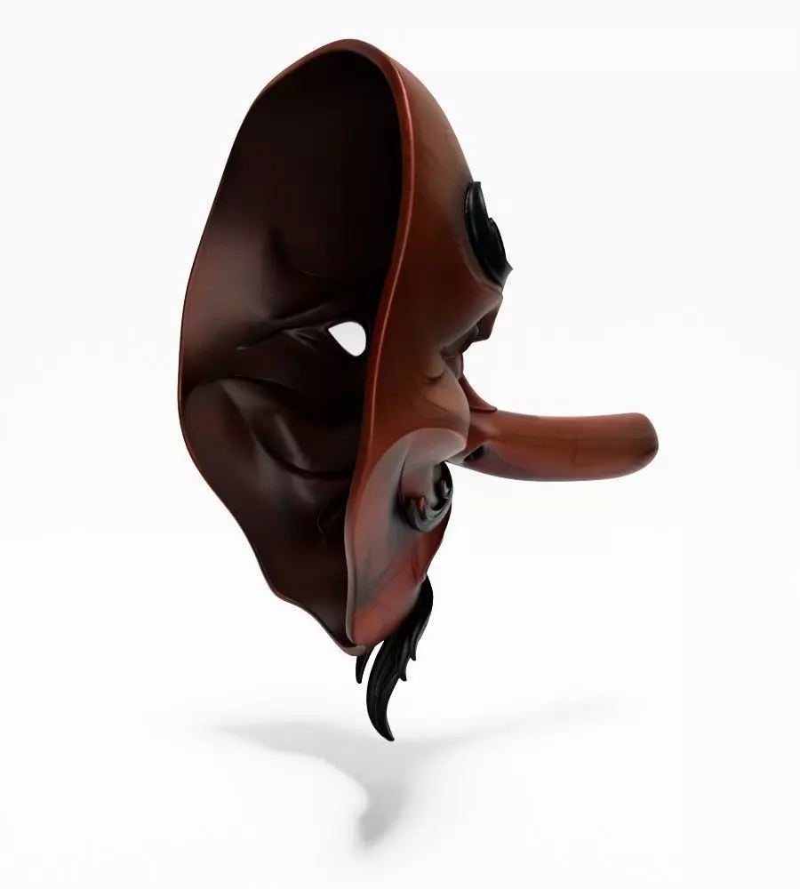 Japanese Karasu Tengu Daitengu Red Sage Nipponese mask toy 3D print model_15