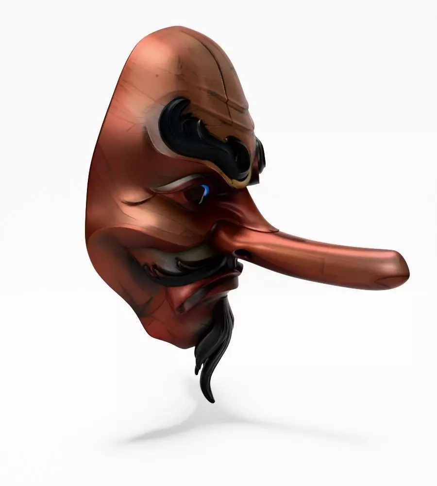 Japanese Karasu Tengu Daitengu Red Sage Nipponese mask toy 3D print model_18