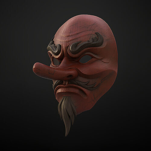 Japanese Karasu Tengu Daitengu Red Sage Nipponese mask toy 3D print model