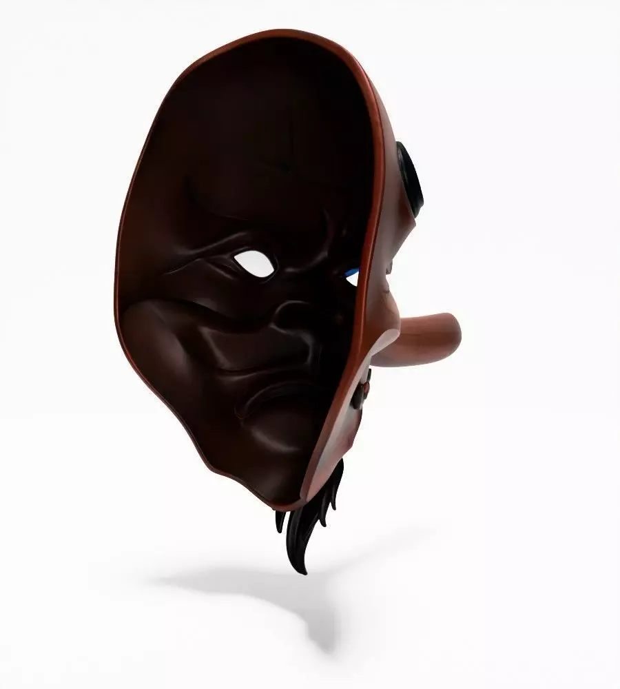 Japanese Karasu Tengu Daitengu Red Sage Nipponese mask toy 3D print model_14