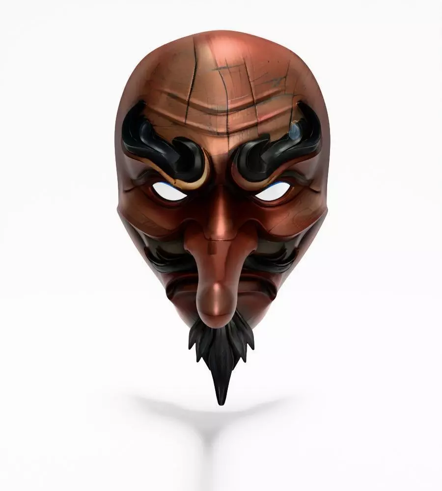 Japanese Karasu Tengu Daitengu Red Sage Nipponese mask toy 3D print model_1