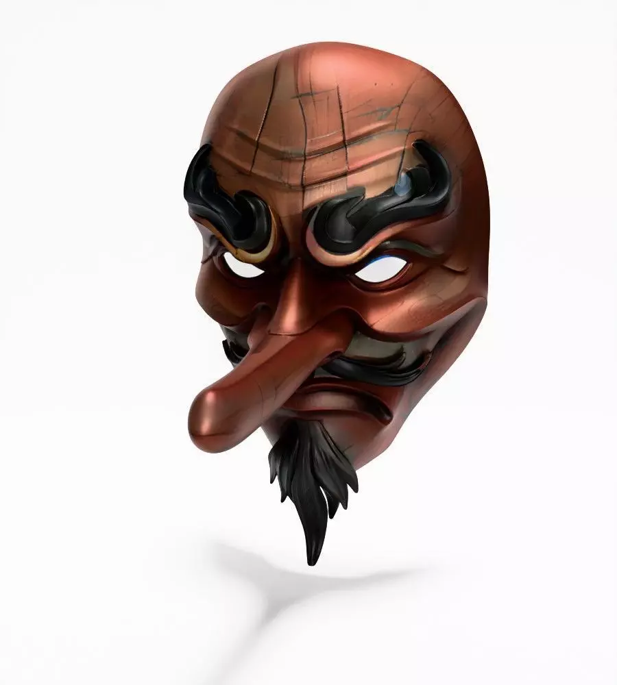 Japanese Karasu Tengu Daitengu Red Sage Nipponese mask toy 3D print model_2