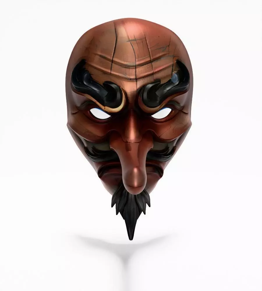Japanese Karasu Tengu Daitengu Red Sage Nipponese mask toy 3D print model_22