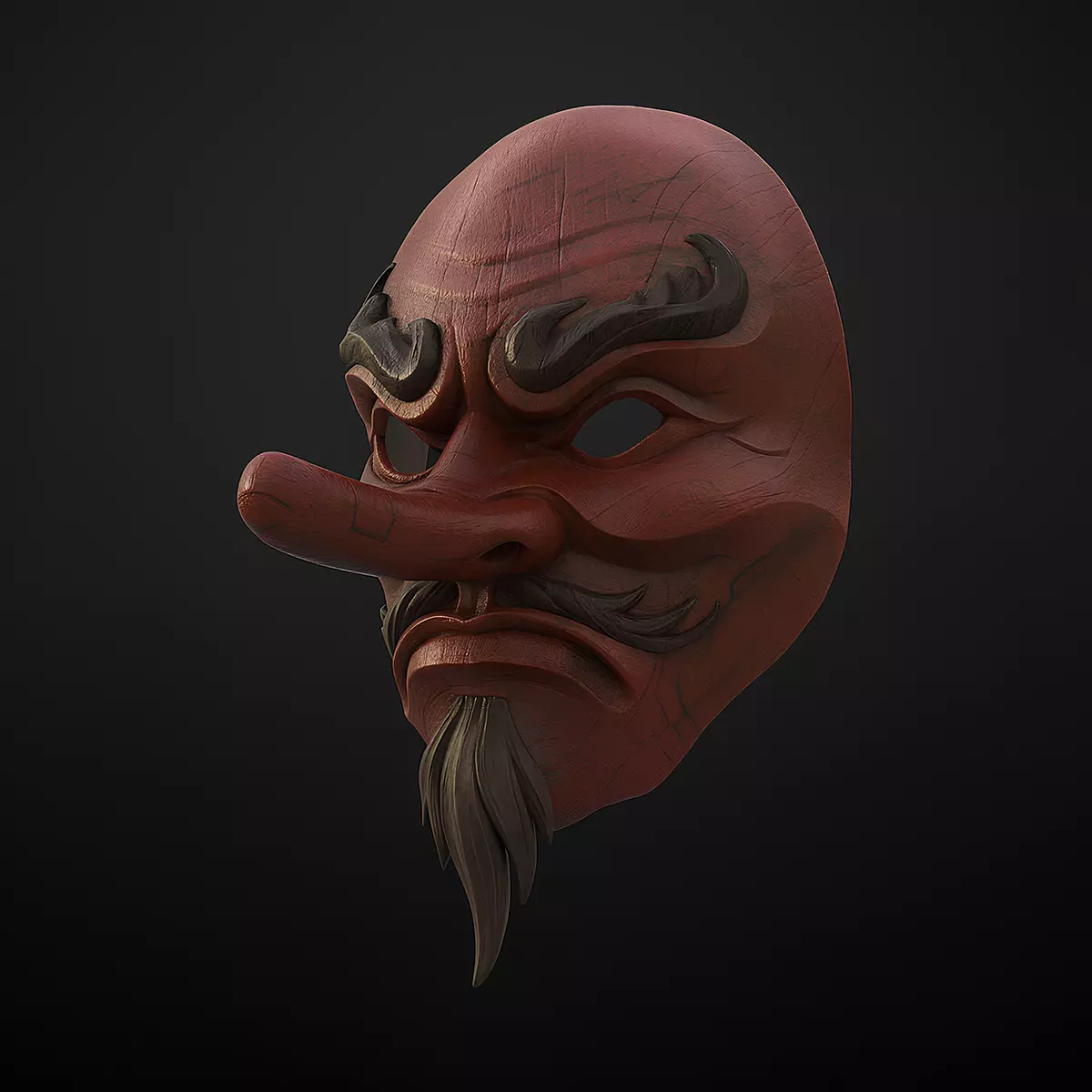 Japanese Karasu Tengu Daitengu Red Sage Nipponese mask toy 3D print model_0
