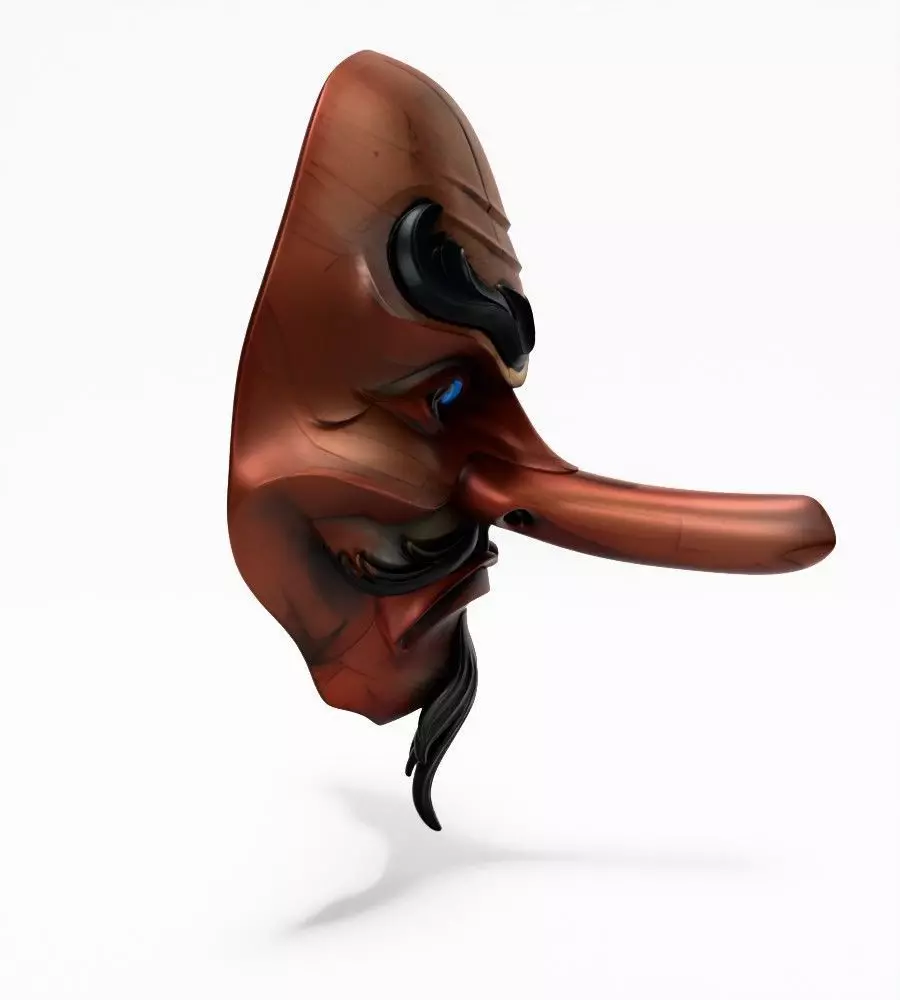 Japanese Karasu Tengu Daitengu Red Sage Nipponese mask toy 3D print model_17