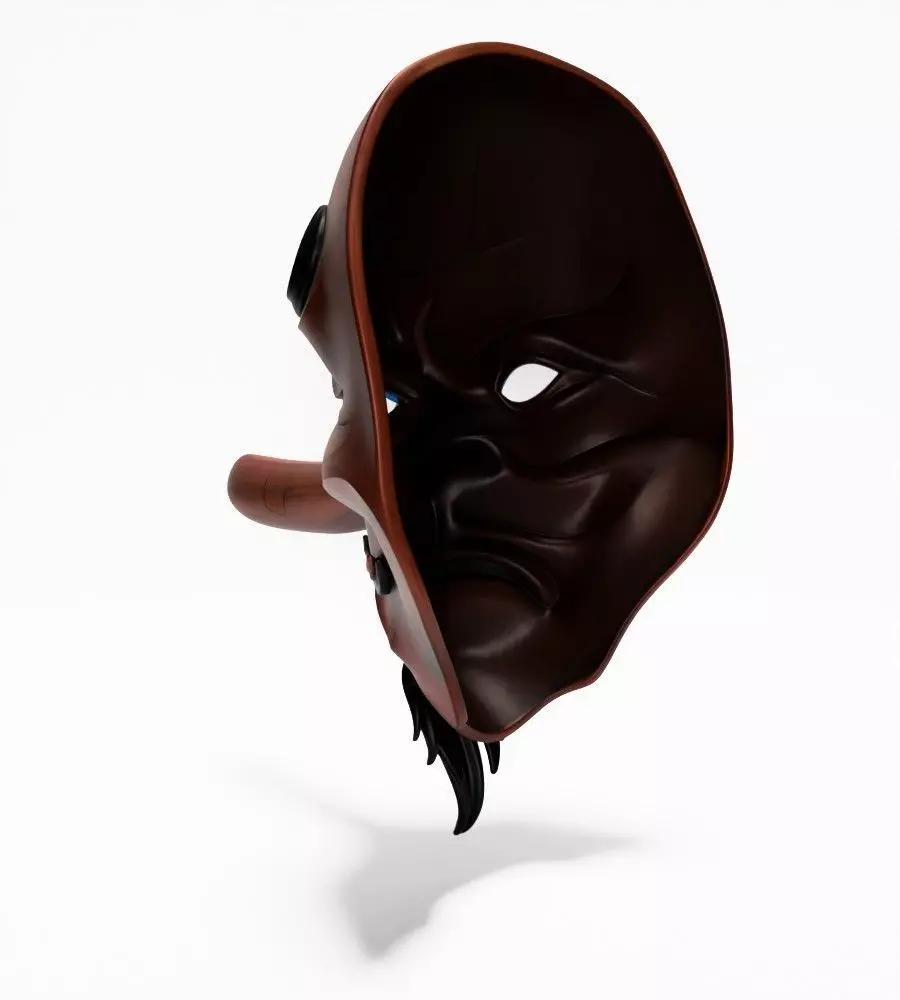 Japanese Karasu Tengu Daitengu Red Sage Nipponese mask toy 3D print model_9