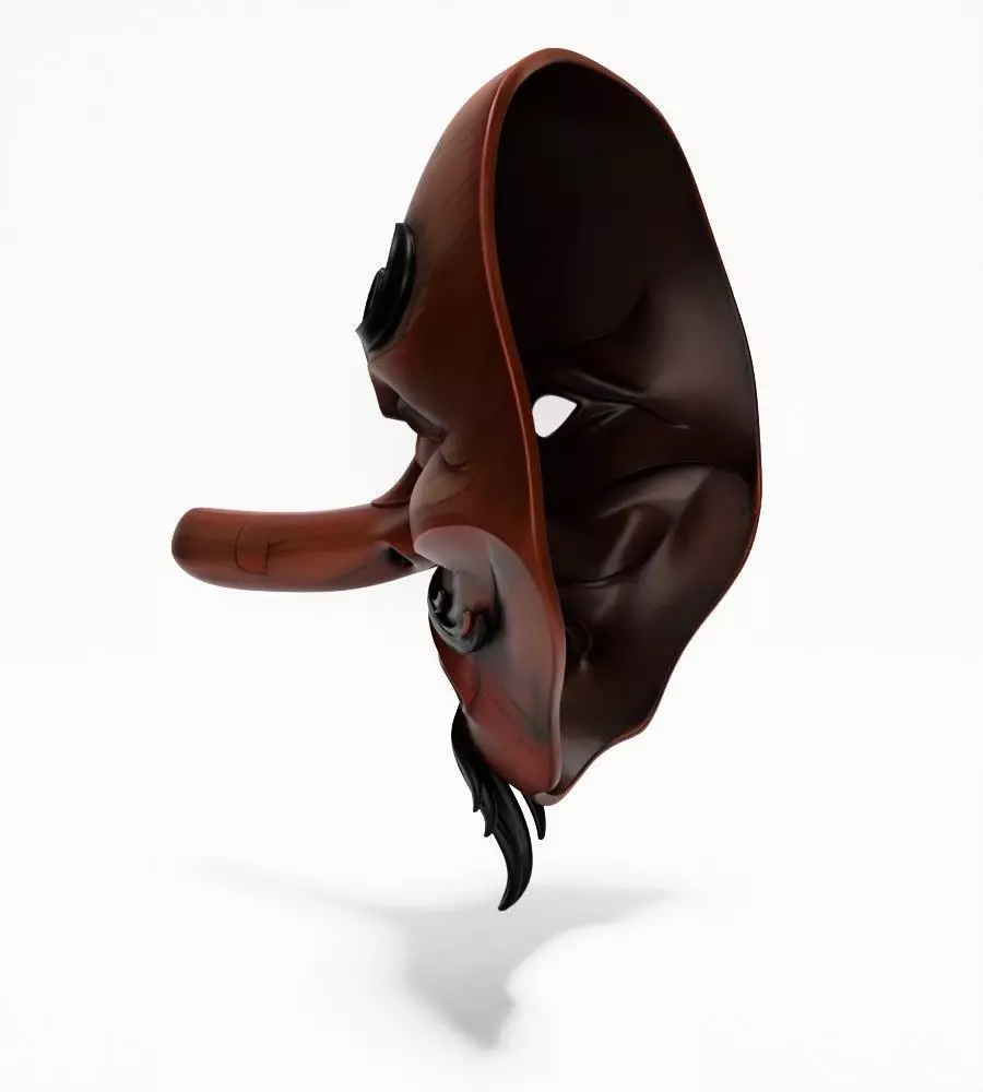 Japanese Karasu Tengu Daitengu Red Sage Nipponese mask toy 3D print model_8