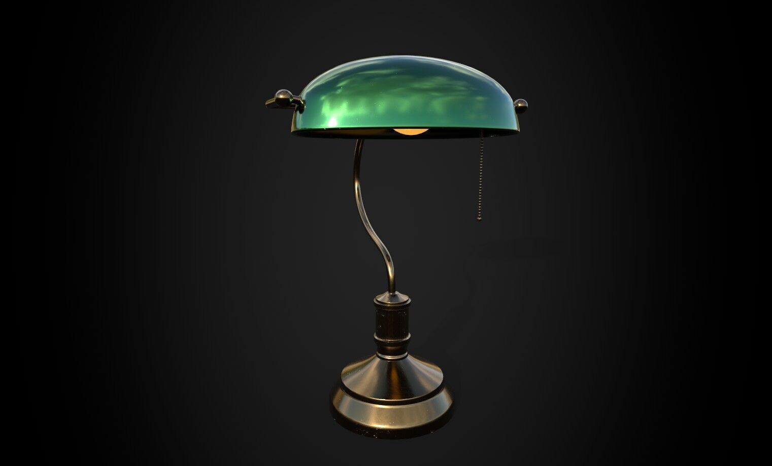 Antique Bankers Lamp 3D Model Low-poly 3D model_11