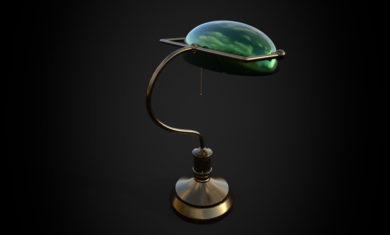 Antique Bankers Lamp 3D Model Low-poly 3D model_9