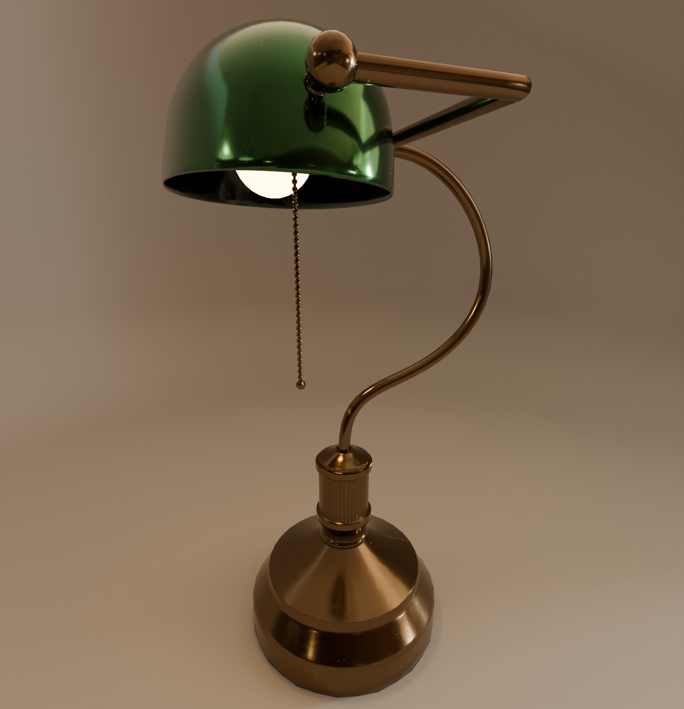 Antique Bankers Lamp 3D Model Low-poly 3D model_2