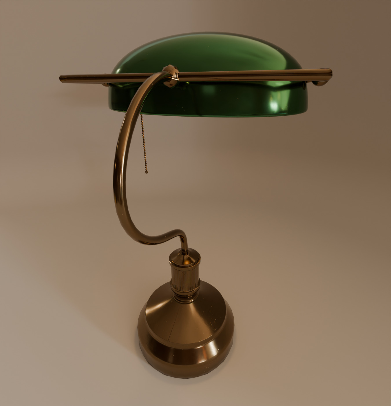 Antique Bankers Lamp 3D Model Low-poly 3D model_3