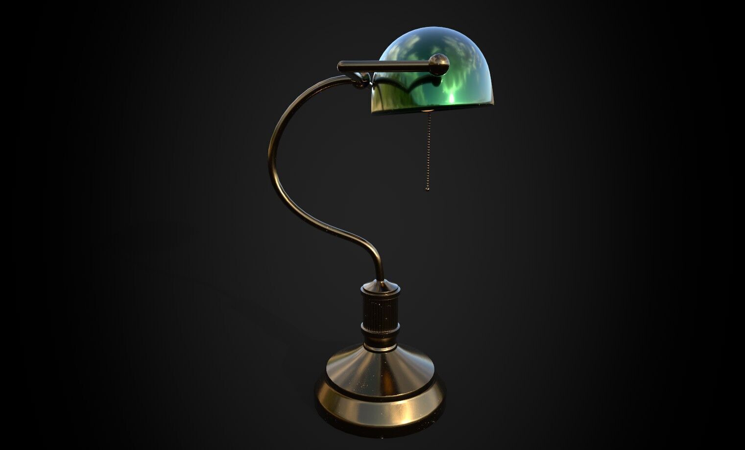 Antique Bankers Lamp 3D Model Low-poly 3D model_8