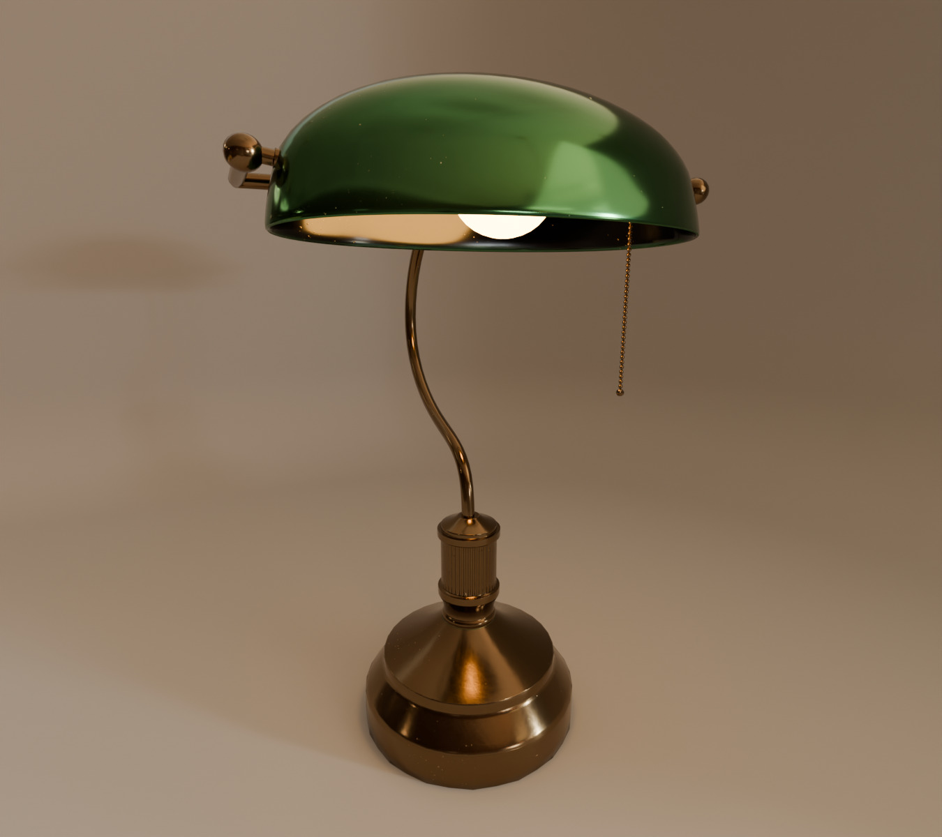 Antique Bankers Lamp 3D Model Low-poly 3D model_1