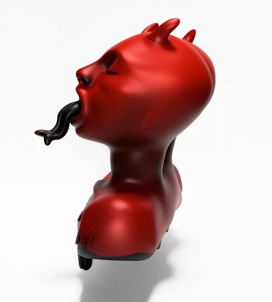 Japanese Oni Twins Black Tongue Nipponese drip mask toy 3D print model_7