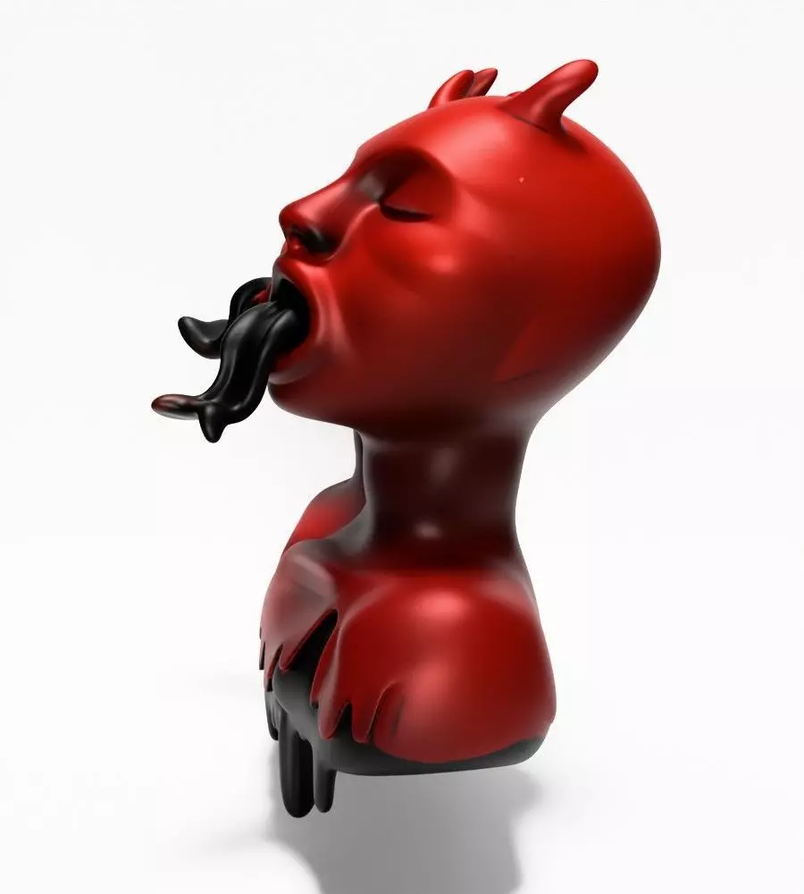 Japanese Oni Twins Black Tongue Nipponese drip mask toy 3D print model_6